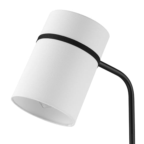Globe Electric 62" Matte Black Floor Lamp with White Fabric Shade - color: Matte Black, White Fabric Shade
