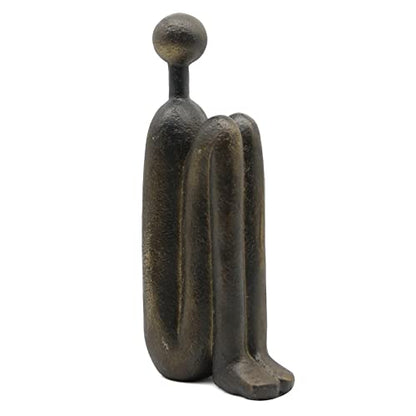 Lukitas Thinker Decorative Bookends, Non-Slip Book Holder, Resin 9'' - color: Bronze Colour