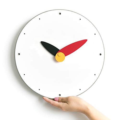 Stephanie Imports Modern Minimalist Red & Black Wall Clock - color: Red & Black