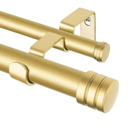 TONIAL 1 Inch Double Curtain Rods for Windows, 36 to 72 Inch, Gold - color: Gold, size: 36-72"