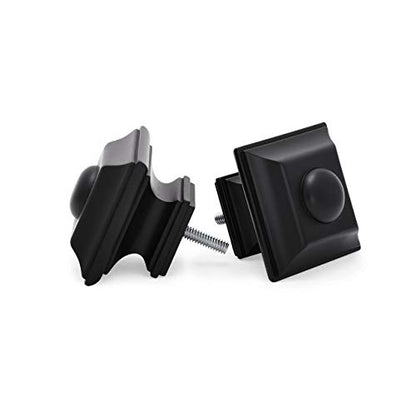 Ivilon Drapery Treatment Window Curtain Rod - Square Design 1 1/8 Rod. 28 to 48 Inch. Black - size: 28 to 48 in.