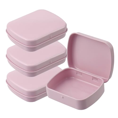 4pcs Mini Tin Can Metal Tin Box Containers, Pink, 2.36"×1.85"×0.63" - color: Pink