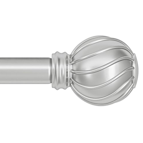 Silver Curtain Rods for Windows 72 to 144 Inch 7/8" Diameter - color: Silver, size: 36"-150"|1 Pack