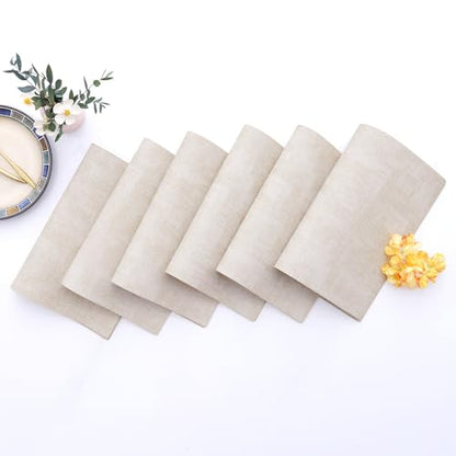 Homaxy PU Faux Leather Placemats for Dining Table, Set of 6, Beige - color: Beige