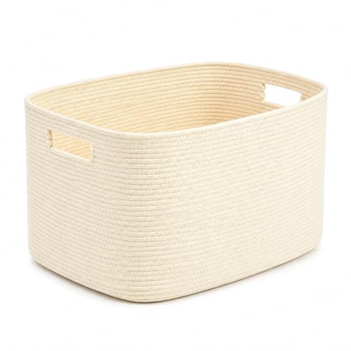19.2GAL Sturdy Large Laundry Basket with Handles for Bathroom, Dorm Dirty Clothes, Portable Aesthetic Boho Cute Woven Storage Cushion Blanket Baskets for Living Room Decor Girls Boys Pets Toys Beige - color: Beige, size: 19.2GAL