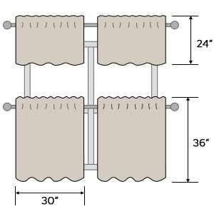 HOMEIDEAS Blush Pink Kitchen Curtains Leaf Embroidered, 30x24, 2 Panel - color: Blush Pink, size: 30"W x 24"L (Pack of 2)