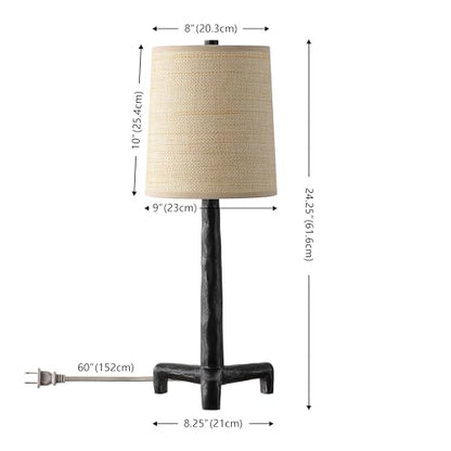 SAFAVIEH Soline Table Lamp, 24.25" Rustic Black/Natural TBL4667A