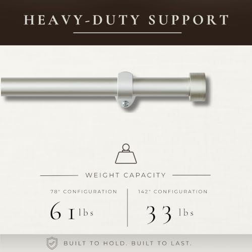 Serena Single Curtain Rod with Contemporary Cap Finial, Polished Nickel - 32"W x 78"L - color: Polished Nickel, size: 32"W x 78"L