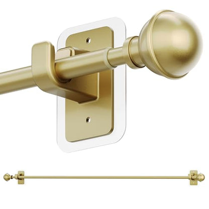 ENJOYBASICS Curtain Rods No Drilling for Renter, 28-84" Adjustable, Gold - color: Gold, size: 27-90"