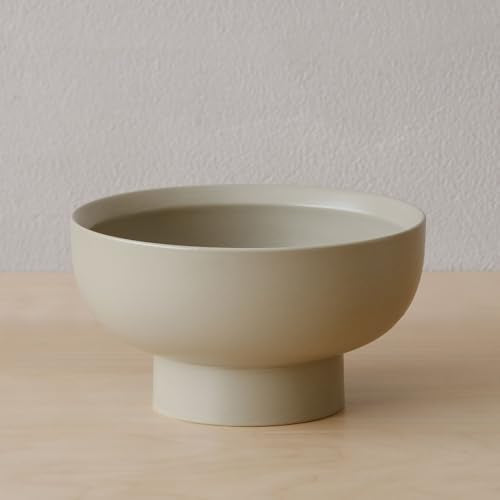 WENSHUO Ceramic Pedestal Bowl, Deep Fruit Bowl, 5.5 in, Coconut Café - color: Coconut Café, size: 5.5"