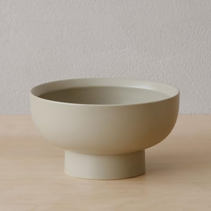 WENSHUO Ceramic Pedestal Bowl, Deep Fruit Bowl, 5.5 in, Coconut Café - color: Coconut Café, size: 5.5"