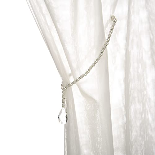 SUQ I OME Luxury Crystal Beaded Magnetic Curtain Tieback, Crystal - color: Crystal