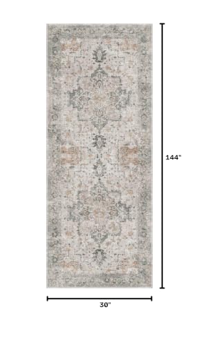 GENIMO 2'6"x12' Washable Runner Rug Non Slip for Hallway, Light Taupe Brown - color: Light Taupe Brown, size: 2'6" x 12' (Runner)