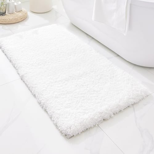 Disolla White Bathroom Runner Rug 24x70, Soft Plush Extra Large Bath Mat - color: White, size: 2' x 5'10" (24''x70'' Bathroom Rug)