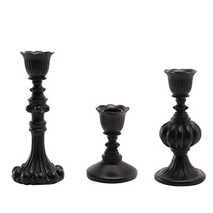 Guichifun Black Candlestick Holder Set of 3 Living Room Decor - color: Black