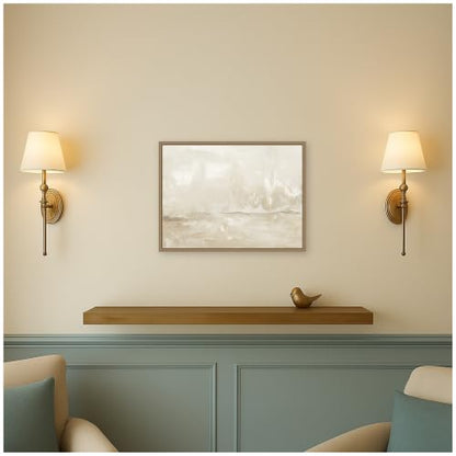Kate and Laurel Framed Canvas Wall Art Print Dawning Warm Abstract Landscape by Naomi Hink NLS Design, 24 x 18 Sylvie Dark Gold Frame, Modern Contemporary, Abstract Art for Wall Decor