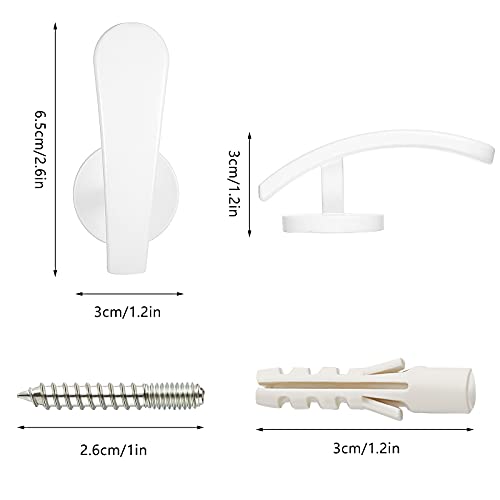Furge 4 Pieces Curtain Holdback,Wall Mounted Hooks Drapery Tiebacks with Screws Metal Decorative Curtain Holdbacks Decorative Window Drapery Holder Curtain Hooks (White) - color: White