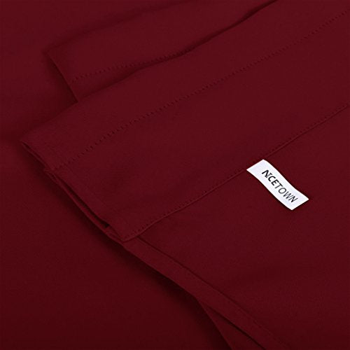 NICETOWN 2 Panels Red Kitchen Blackout Valances for Windows, 42W x 18L - color: Burgundy Red, size: 42"W x 18"L (Pack of 2)