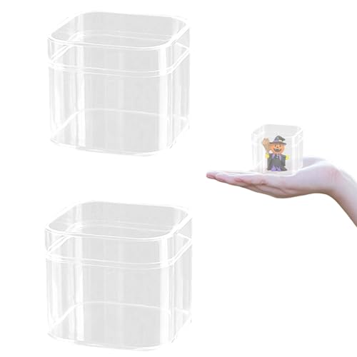 Small Acrylic Box 2.17 x 2.17 x 1.89 Inch Clear Display Box with Lid - size: 2.17 x 2.17 x 1.89 Inch