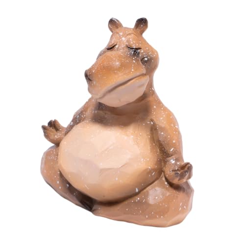 Hodao Meditating Hippo Figurine, Zen Animal Statue, Mindfulness Desk Decor - color: Meditation Hippo