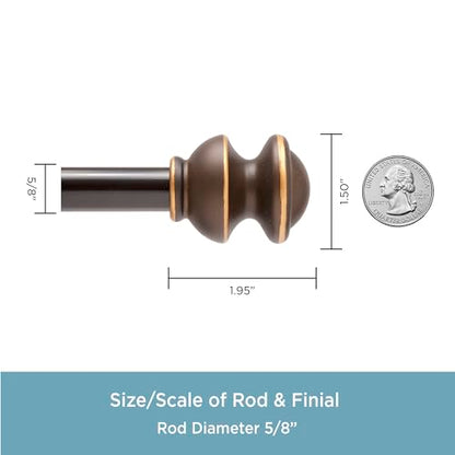 Kenney Kendall Knob Window Curtain Rod, Adjustable Curtain Rod for Windows 30 to 86 Inches, Extendable Curtain Rod Set, Oil Rubbed Bronze Curtain Rod - color: Oil Rubbed Bronze, size: 30-86"