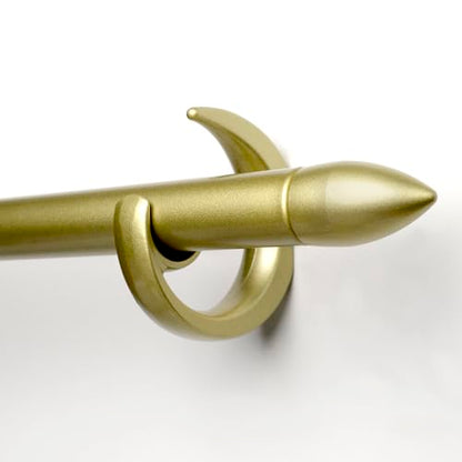 Modern Adjustable Curtain Rod Set 16 to 48 Inches, Sleek Window Rod for Bedroom, Living Room, Gold - color: GOLD, size: 16" to 48"