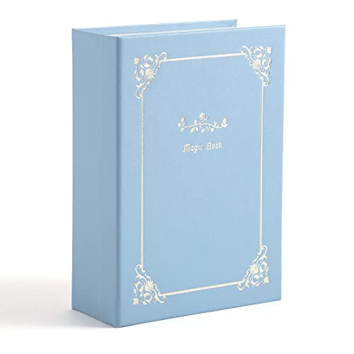 CASEGRACE Jewelry Box Organizer PU Leather Diary Jewelry Box with Magic Book Design Jewelry Case for Earrings Bracelet Necklace Rings Storage for Women, Blue - color: blue
