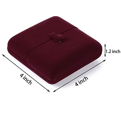 MDLUU Velvet Bracelet Box, Double Open Jewelry Gift Box, Bangle Holder Case for Birthday, Wedding, Valentine's Day, Anniversary (Dark Red) - color: dark red