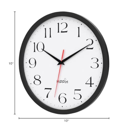 HIPPIH 10 Inch Wall Clock, 2Pack Silent Non Ticking Battery Operated Clocks - color: With Red Second Hand, size: 10 inches
