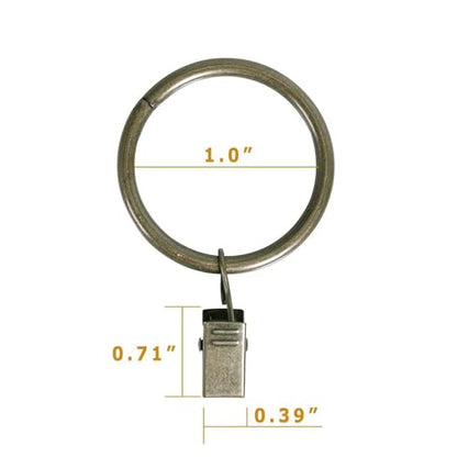 Lansian 44 Pack Curtain Rings with Clips Hooks 1 in Diameter Rustproof - color: Antique Brass, size: 1"Inner Dia, 44Pack