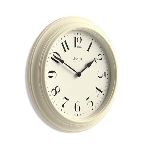 JONES CLOCKS® Fenchurch wall Clock | Large Classic Clock | 16" | Cream - color: Cream
