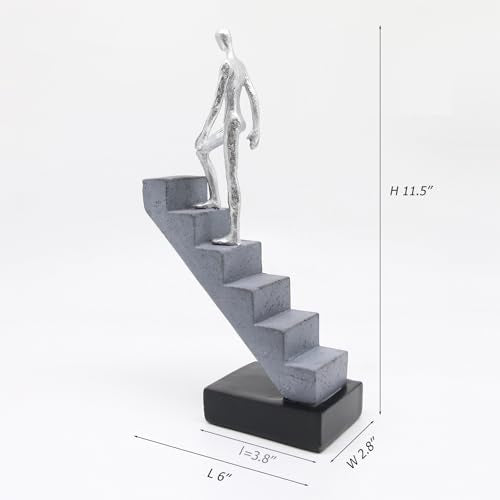 Lukitas Ladder Statue Sculpture, Modern Minimalist Art Decor, Resin 11.5''