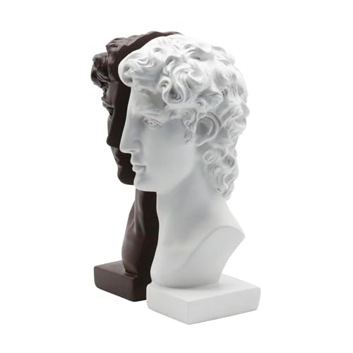 Lukitas David Bookends Heavy Duty, Half-and-Half Book Ends, BN/WH 9.5'' - color: David - Bn&wh