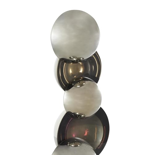 Deco 79 Glass Abstract Decorative Sculpture Stacked Orb Home Decor Statue with Black Base, Accent Figurine 5" x 4" x 16", Black - size: 5" x 4" x 16"