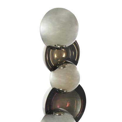 Deco 79 Glass Abstract Decorative Sculpture Stacked Orb Home Decor Statue with Black Base, Accent Figurine 5" x 4" x 16", Black - size: 5" x 4" x 16"