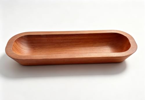 16“ Long Wood Dough Bowl 16 x 5 x 2in Hand Carved Wooden Dough Bowls for Decor Wood Dough Bowls Decorative Wooden Dough Fruits Bowl for Table Centerpiece