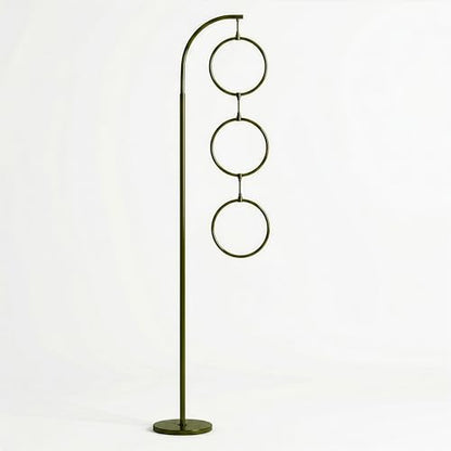 Brightech 3 Ring Lamp - 74" Dimmable LED Floor Lamp with 3 Hanging Light Rings, Modern Arc Standing Tree Lamp for Living Room, Bedroom and Office, 30W Warm White LED - Olive Green - color: Green