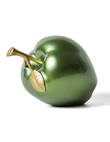 Apple Statue Fruit Sculpture Modern Decor Home Gift 7.0 Inch - color: Green