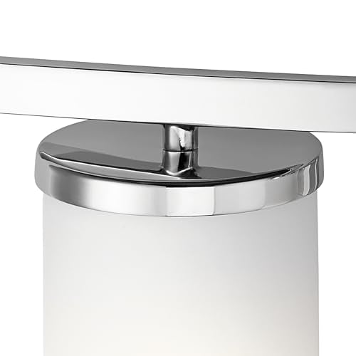Kichler Crosby 3-Light Bathroom Vanity Light, Chrome - color: Chrome, size: 3 Light, style: Satin Etched Cased Opal Glass