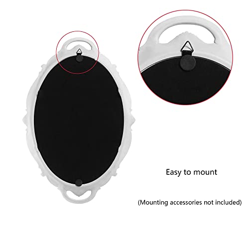 Eaoundm 14.5 x 10 inchs Oval Antique Mirror (White 2 Pcs) - color: White 2 Pcs