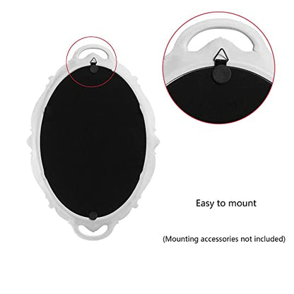 Eaoundm 14.5 x 10 inchs Oval Antique Mirror (White 2 Pcs) - color: White 2 Pcs