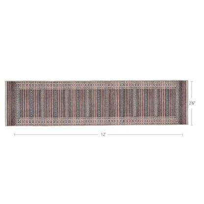 Vibe Stripe 2'6" x 8' Rust Red & Clay Runner Rug - Persian-inspired design - size: 2'6" x 12' (Rectangular)