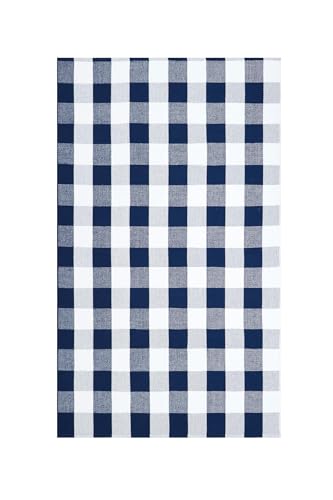 KILOCOCO Buffalo Plaid Checkered Rug 4x6 ft Blue and White Front Door Rug - color: Blue and White, size: 4' x 6' (Rectangular)