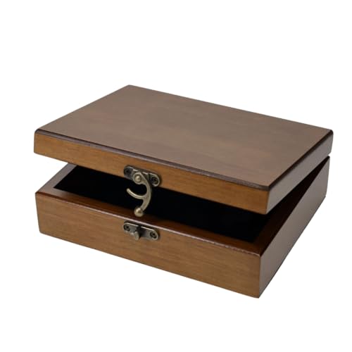 WE Games Old World Wooden Keepsake Box - color: Walnut, size: Small