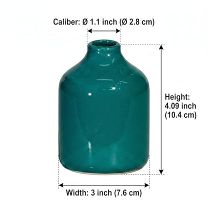 Sunddo Small Green Ceramic Bud Vase, 4 Inch - color: Dark Green, size: 4 inch