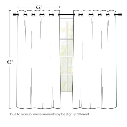 SimpleHome Cream 100% Blackout Curtains Room Darkening Living Room 63 Inch - color: Cream, size: 62"W x 63"L (Pack of 2)