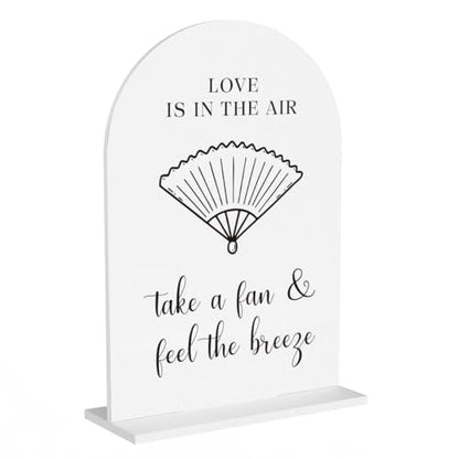 Wedding Fan Signage Take A Fan Sign for Wedding Engagement Ceremony Reception wedding fan Acrylic sign for Table Desk - color: take a fan