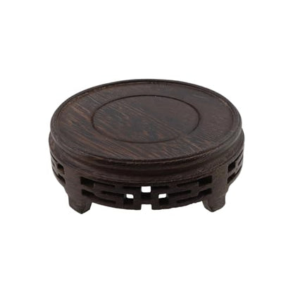 Wooden Display Stand Base Wood Carved Craft Pedestal, 4.13" x 4.13" - size: Round, 4.13" x 4.13"