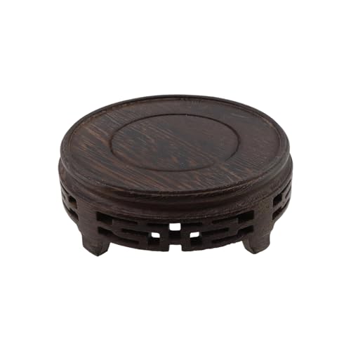 Wooden Display Stand Base Wood Carved Craft Pedestal, 4.13" x 4.13" - size: Round, 4.13" x 4.13"
