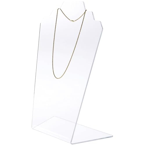 Plymor Clear Acrylic Stair-step Necklace Display Stand, 8" W x 4" D x 11.75" H